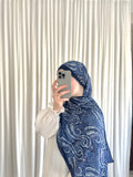 Midnight Blue Paisley Hijab