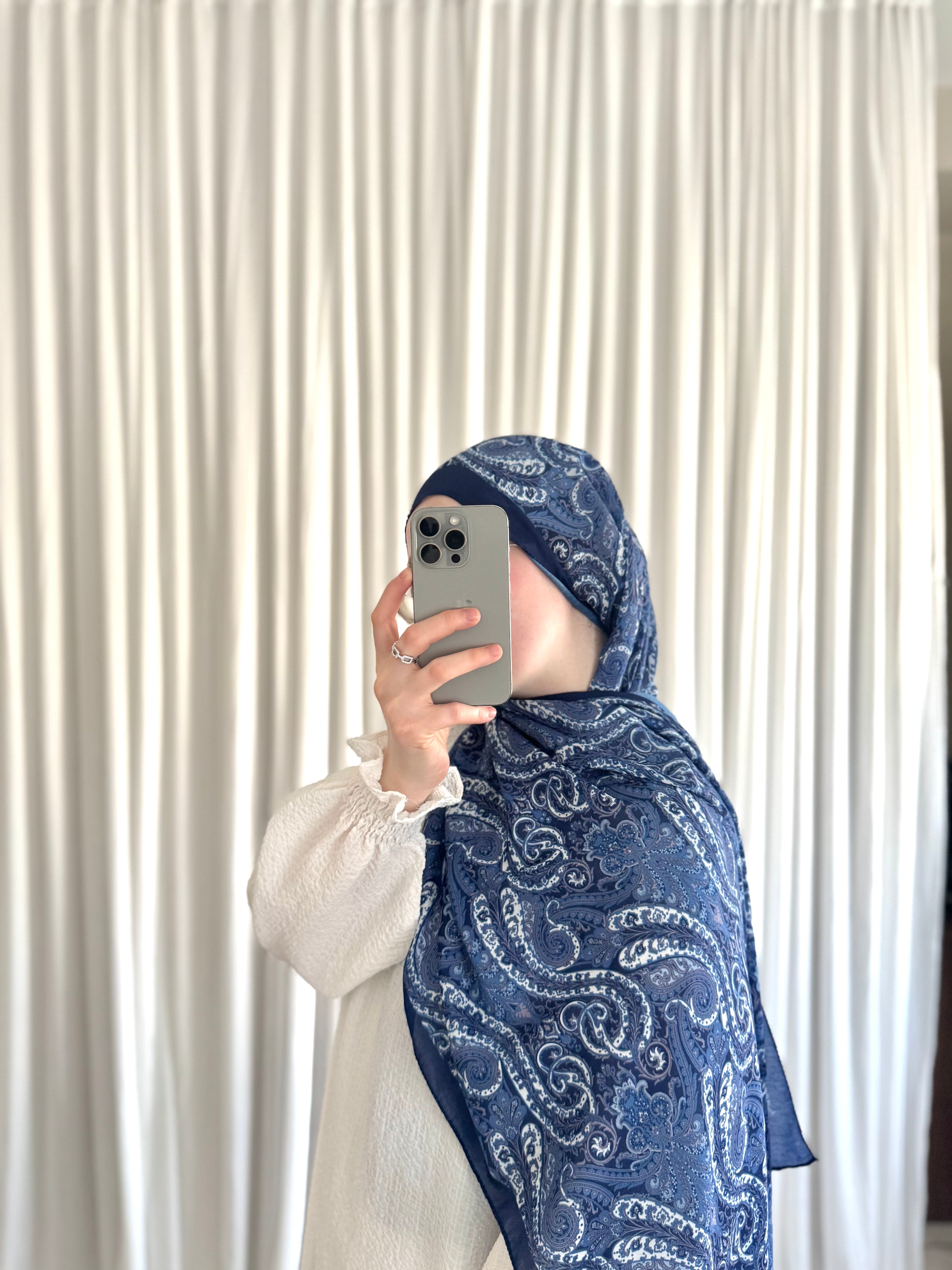 Midnight Blue Paisley Hijab
